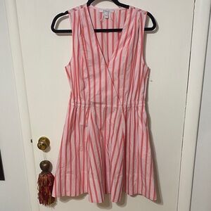 10 Crosby Derek Lam Coral Striped Mini Dress